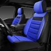 imageCAR PASS Faux Leather Car Seat Covers Front Seats Only 3D Foam Support Car Seat Covers Universal fit for Trucks Vans SUVs Sedans Automotive Comfortable Airbag Compatible 2 Pieces Front Solid BlackBlue Black