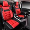 imageCAR PASS Faux Leather Car Seat Covers Front Seats Only 3D Foam Support Car Seat Covers Universal fit for Trucks Vans SUVs Sedans Automotive Comfortable Airbag Compatible 2 Pieces Front Solid BlackBlack and Red