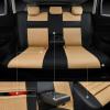 imageCAR PASS Faux Leather Car Seat Covers Front Seats Only 3D Foam Support Car Seat Covers Universal fit for Trucks Vans SUVs Sedans Automotive Comfortable Airbag Compatible 2 Pieces Front Solid BlackBlack and Beige