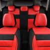 imageCAR PASS Faux Leather Car Seat Covers Front Seats Only 3D Foam Support Car Seat Covers Universal fit for Trucks Vans SUVs Sedans Automotive Comfortable Airbag Compatible 2 Pieces Front Solid BlackBlack and Red