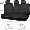 imageCAR PASS Faux Leather Car Seat Covers Front Seats Only 3D Foam Support Car Seat Covers Universal fit for Trucks Vans SUVs Sedans Automotive Comfortable Airbag Compatible 2 Pieces Front Solid BlackBlack Back Rear