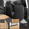 imageCAR PASS Faux Leather Car Seat Covers Front Seats Only 3D Foam Support Car Seat Covers Universal fit for Trucks Vans SUVs Sedans Automotive Comfortable Airbag Compatible 2 Pieces Front Solid BlackBeige Front