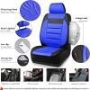 imageCAR PASS Faux Leather Car Seat Covers Front Seats Only 3D Foam Support Car Seat Covers Universal fit for Trucks Vans SUVs Sedans Automotive Comfortable Airbag Compatible 2 Pieces Front Solid BlackBlue Black