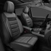 imageCAR PASS Faux Leather Car Seat Covers Front Seats Only 3D Foam Support Car Seat Covers Universal fit for Trucks Vans SUVs Sedans Automotive Comfortable Airbag Compatible 2 Pieces Front Solid BlackBlack and Gray