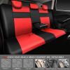 imageCAR PASS Faux Leather Car Seat Covers Front Seats Only 3D Foam Support Car Seat Covers Universal fit for Trucks Vans SUVs Sedans Automotive Comfortable Airbag Compatible 2 Pieces Front Solid BlackBlack and Red