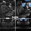 imageCAR PASS Nappa PU Leather Car Seat Covers Full Set Waterproof Protector Durable CushionedUniversal Fit for Sedan SUV Pickup TruckAutomotive AntiSlip and Backseat Luxury Premium DeluxeBlackblack
