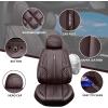 imageCAR PASS Nappa PU Leather Car Seat Covers Full Set Waterproof Protector Durable CushionedUniversal Fit for Sedan SUV Pickup TruckAutomotive AntiSlip and Backseat Luxury Premium DeluxeBlackBrown