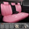 imageCAR PASS Nappa PU Leather Car Seat Covers Full Set Waterproof Protector Durable CushionedUniversal Fit for Sedan SUV Pickup TruckAutomotive AntiSlip and Backseat Luxury Premium DeluxeBlackPink