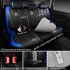 imageCAR PASS Nappa PU Leather Car Seat Covers Full Set Waterproof Protector Durable CushionedUniversal Fit for Sedan SUV Pickup TruckAutomotive AntiSlip and Backseat Luxury Premium DeluxeBlackBlack and Blue