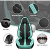imageCAR PASS Nappa PU Leather Car Seat Covers Full Set Waterproof Protector Durable CushionedUniversal Fit for Sedan SUV Pickup TruckAutomotive AntiSlip and Backseat Luxury Premium DeluxeBlackBlack and Mint