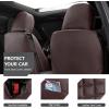 imageCAR PASS Nappa PU Leather Car Seat Covers Full Set Waterproof Protector Durable CushionedUniversal Fit for Sedan SUV Pickup TruckAutomotive AntiSlip and Backseat Luxury Premium DeluxeBlackBrown