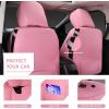imageCAR PASS Nappa PU Leather Car Seat Covers Full Set Waterproof Protector Durable CushionedUniversal Fit for Sedan SUV Pickup TruckAutomotive AntiSlip and Backseat Luxury Premium DeluxeBlackPink