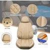 imageCAR PASS Nappa PU Leather Car Seat Covers Full Set Waterproof Protector Durable CushionedUniversal Fit for Sedan SUV Pickup TruckAutomotive AntiSlip and Backseat Luxury Premium DeluxeBlackAll Beige