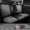 imageCAR PASS Nappa PU Leather Car Seat Covers Full Set Waterproof Protector Durable CushionedUniversal Fit for Sedan SUV Pickup TruckAutomotive AntiSlip and Backseat Luxury Premium DeluxeBlackGray