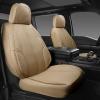 imageCAR PASS Nappa PU Leather Car Seat Covers Full Set Waterproof Protector Durable CushionedUniversal Fit for Sedan SUV Pickup TruckAutomotive AntiSlip and Backseat Luxury Premium DeluxeBlackAll Beige