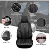 imageCAR PASS Nappa PU Leather Car Seat Covers Full Set Waterproof Protector Durable CushionedUniversal Fit for Sedan SUV Pickup TruckAutomotive AntiSlip and Backseat Luxury Premium DeluxeBlackall black