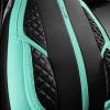 imageCAR PASS Nappa PU Leather Car Seat Covers Full Set Waterproof Protector Durable CushionedUniversal Fit for Sedan SUV Pickup TruckAutomotive AntiSlip and Backseat Luxury Premium DeluxeBlackBlack and Mint