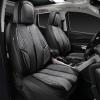 imageCAR PASS Nappa PU Leather Car Seat Covers Full Set Waterproof Protector Durable CushionedUniversal Fit for Sedan SUV Pickup TruckAutomotive AntiSlip and Backseat Luxury Premium DeluxeBlackGray