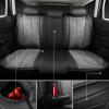 imageCAR PASS Nappa PU Leather Car Seat Covers Full Set Waterproof Protector Durable CushionedUniversal Fit for Sedan SUV Pickup TruckAutomotive AntiSlip and Backseat Luxury Premium DeluxeBlackGray