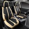 imageCAR PASS Nappa PU Leather Car Seat Covers Full Set Waterproof Protector Durable CushionedUniversal Fit for Sedan SUV Pickup TruckAutomotive AntiSlip and Backseat Luxury Premium DeluxeBlackBlack and Beige
