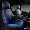 imageCAR PASS Nappa PU Leather Car Seat Covers Full Set Waterproof Protector Durable CushionedUniversal Fit for Sedan SUV Pickup TruckAutomotive AntiSlip and Backseat Luxury Premium DeluxeBlackBlack and Blue