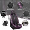 imageCAR PASS Nappa PU Leather Car Seat Covers Full Set Waterproof Protector Durable CushionedUniversal Fit for Sedan SUV Pickup TruckAutomotive AntiSlip and Backseat Luxury Premium DeluxeBlackBlack Purple