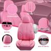imageCAR PASS Nappa PU Leather Car Seat Covers Full Set Waterproof Protector Durable CushionedUniversal Fit for Sedan SUV Pickup TruckAutomotive AntiSlip and Backseat Luxury Premium DeluxeBlackPink