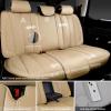 imageCAR PASS Nappa PU Leather Car Seat Covers Full Set Waterproof Protector Durable CushionedUniversal Fit for Sedan SUV Pickup TruckAutomotive AntiSlip and Backseat Luxury Premium DeluxeBlackAll Beige