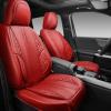 imageCAR PASS Nappa PU Leather Car Seat Covers Full Set Waterproof Protector Durable CushionedUniversal Fit for Sedan SUV Pickup TruckAutomotive AntiSlip and Backseat Luxury Premium DeluxeBlackred