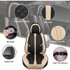 imageCAR PASS Nappa PU Leather Car Seat Covers Full Set Waterproof Protector Durable CushionedUniversal Fit for Sedan SUV Pickup TruckAutomotive AntiSlip and Backseat Luxury Premium DeluxeBlackBlack and Beige
