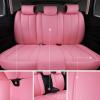 imageCAR PASS Nappa PU Leather Car Seat Covers Full Set Waterproof Protector Durable CushionedUniversal Fit for Sedan SUV Pickup TruckAutomotive AntiSlip and Backseat Luxury Premium DeluxeBlackPink