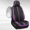 imageCAR PASS Nappa PU Leather Car Seat Covers Full Set Waterproof Protector Durable CushionedUniversal Fit for Sedan SUV Pickup TruckAutomotive AntiSlip and Backseat Luxury Premium DeluxeBlackBlack Purple