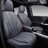 imageCAR PASS Nappa PU Leather Car Seat Covers Full Set Waterproof Protector Durable CushionedUniversal Fit for Sedan SUV Pickup TruckAutomotive AntiSlip and Backseat Luxury Premium DeluxeBlackGrey