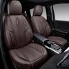 imageCAR PASS Nappa PU Leather Car Seat Covers Full Set Waterproof Protector Durable CushionedUniversal Fit for Sedan SUV Pickup TruckAutomotive AntiSlip and Backseat Luxury Premium DeluxeBlackBrown