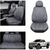 imageCAR PASS Nappa PU Leather Car Seat Covers Full Set Waterproof Protector Durable CushionedUniversal Fit for Sedan SUV Pickup TruckAutomotive AntiSlip and Backseat Luxury Premium DeluxeBlackGrey