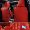 imageCAR PASS Nappa PU Leather Car Seat Covers Full Set Waterproof Protector Durable CushionedUniversal Fit for Sedan SUV Pickup TruckAutomotive AntiSlip and Backseat Luxury Premium DeluxeBlackred