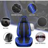 imageCAR PASS Nappa PU Leather Car Seat Covers Full Set Waterproof Protector Durable CushionedUniversal Fit for Sedan SUV Pickup TruckAutomotive AntiSlip and Backseat Luxury Premium DeluxeBlackBlack and Blue