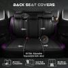 imageCAR PASS Nappa PU Leather Car Seat Covers Full Set Waterproof Protector Durable CushionedUniversal Fit for Sedan SUV Pickup TruckAutomotive AntiSlip and Backseat Luxury Premium DeluxeBlackBlack Purple