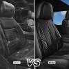 imageCAR PASS Nappa PU Leather Car Seat Covers Full Set Waterproof Protector Durable CushionedUniversal Fit for Sedan SUV Pickup TruckAutomotive AntiSlip and Backseat Luxury Premium DeluxeBlackall black