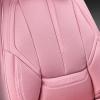 imageCAR PASS Ventilation Cooling Seat CoverLuxury Nappa Leather 5 Seat Cover with Vibrate Massage 12V Lumbar Support Seat Covers for SUVsPickupsTrucksVehicles Solid BlackAll Pink