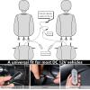 imageCAR PASS Ventilation Cooling Seat CoverLuxury Nappa Leather 5 Seat Cover with Vibrate Massage 12V Lumbar Support Seat Covers for SUVsPickupsTrucksVehicles Solid Blackblack