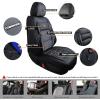 imageCAR PASS Ventilation Cooling Seat CoverLuxury Nappa Leather 5 Seat Cover with Vibrate Massage 12V Lumbar Support Seat Covers for SUVsPickupsTrucksVehicles Solid BlackGray