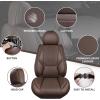 imageCAR PASS Ventilation Cooling Seat CoverLuxury Nappa Leather 5 Seat Cover with Vibrate Massage 12V Lumbar Support Seat Covers for SUVsPickupsTrucksVehicles Solid BlackBrown