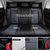imageCAR PASS Ventilation Cooling Seat CoverLuxury Nappa Leather 5 Seat Cover with Vibrate Massage 12V Lumbar Support Seat Covers for SUVsPickupsTrucksVehicles Solid BlackGray