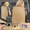 imageCAR PASS Ventilation Cooling Seat CoverLuxury Nappa Leather 5 Seat Cover with Vibrate Massage 12V Lumbar Support Seat Covers for SUVsPickupsTrucksVehicles Solid BlackAll Beige