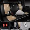 imageCAR PASS Ventilation Cooling Seat CoverLuxury Nappa Leather 5 Seat Cover with Vibrate Massage 12V Lumbar Support Seat Covers for SUVsPickupsTrucksVehicles Solid BlackBlack Beige