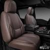 imageCAR PASS Ventilation Cooling Seat CoverLuxury Nappa Leather 5 Seat Cover with Vibrate Massage 12V Lumbar Support Seat Covers for SUVsPickupsTrucksVehicles Solid BlackBrown