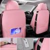 imageCAR PASS Ventilation Cooling Seat CoverLuxury Nappa Leather 5 Seat Cover with Vibrate Massage 12V Lumbar Support Seat Covers for SUVsPickupsTrucksVehicles Solid BlackAll Pink