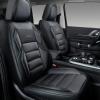 imageCAR PASS Ventilation Cooling Seat CoverLuxury Nappa Leather 5 Seat Cover with Vibrate Massage 12V Lumbar Support Seat Covers for SUVsPickupsTrucksVehicles Solid BlackGray