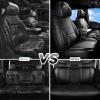 imageCAR PASS Ventilation Cooling Seat CoverLuxury Nappa Leather 5 Seat Cover with Vibrate Massage 12V Lumbar Support Seat Covers for SUVsPickupsTrucksVehicles Solid BlackAll Black
